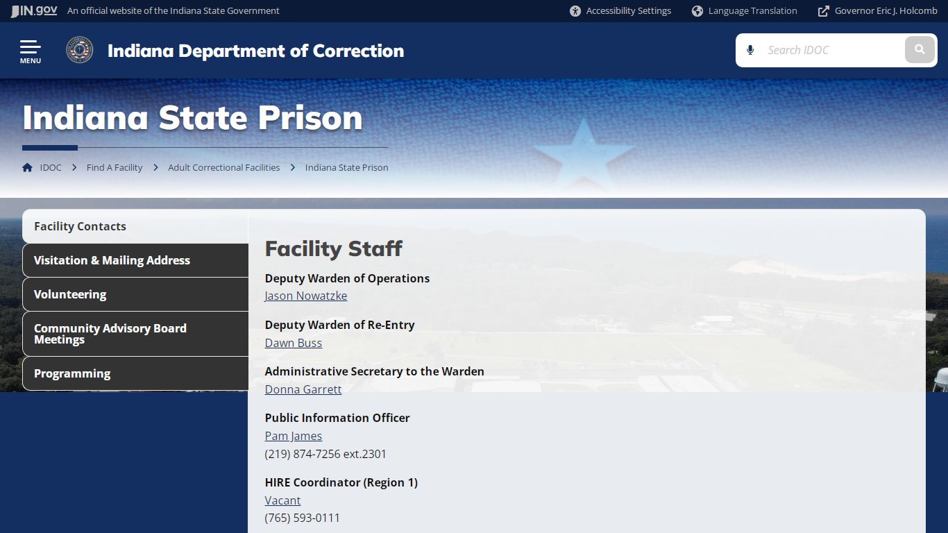 IDOC: Indiana State Prison